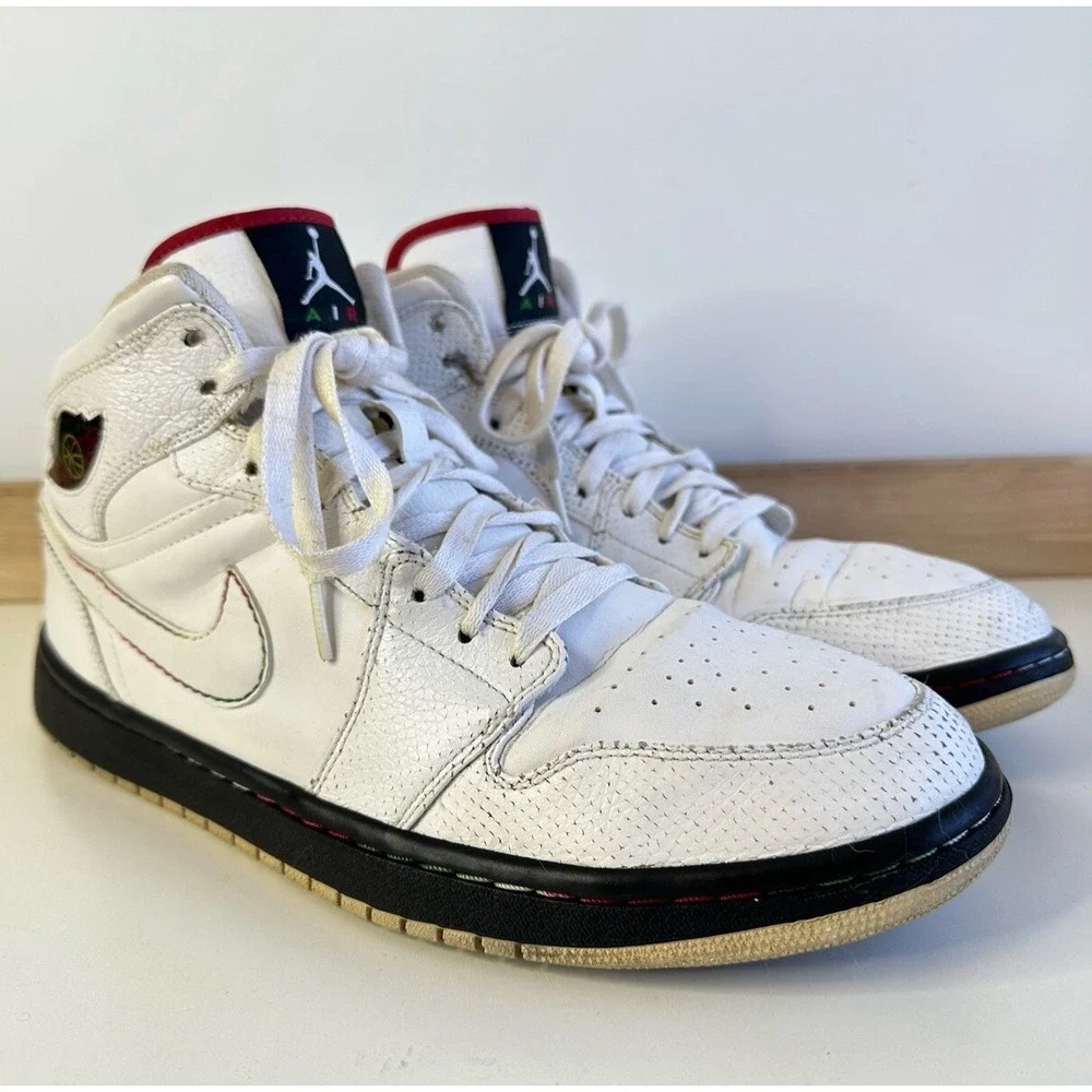 Nike Air Jordan 1 Retro Cinco De Mayo Mens White 2009 Sneaker 136065-107 Size 12